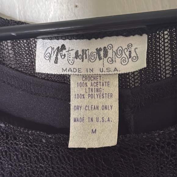 Metamorphosis Vintage 90s Black Crochet Maxi Dress Size Medium Goth Grunge - Picture 4 of 10